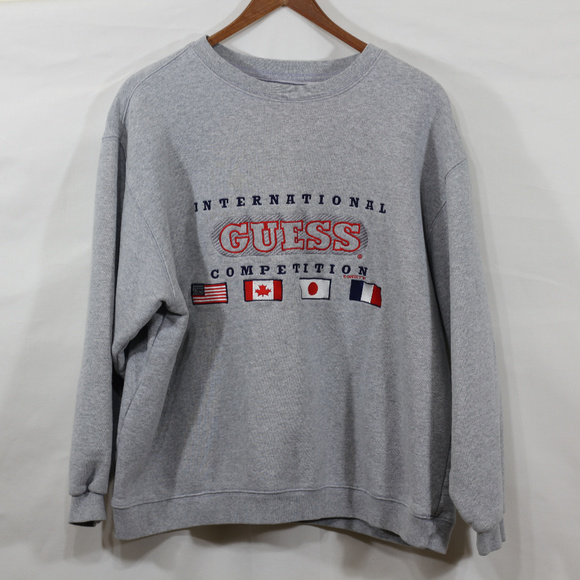 Guess Sport Sweaters - Vintage Guess Sport USA Sweatshirt Gray M / L